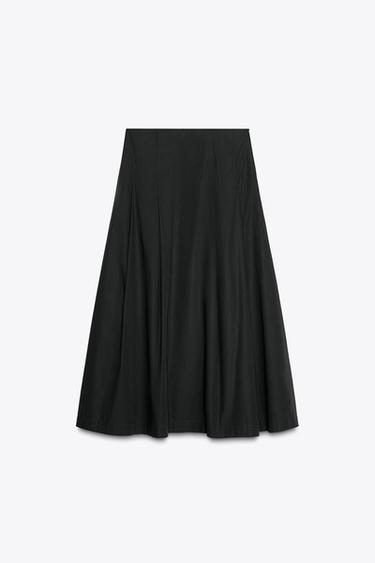 JUPE MI-LONGUE PLIS - Noir de Zara - Image 5