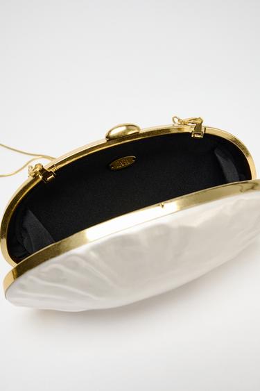 PEARL-EFFECT CLUTCH BAG - white by Zara - Image 4