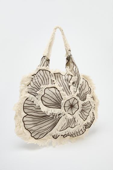 MAXI SHOPPER BRODERIES FLEUR - Marron de Zara - Image 2