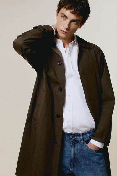 Zara Long reversible trench coat - Chocolate