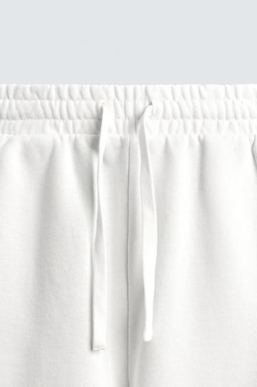 SHORT DE JOGGING BASIQUE DÉLAVÉ - Blanc de Zara - Image 7