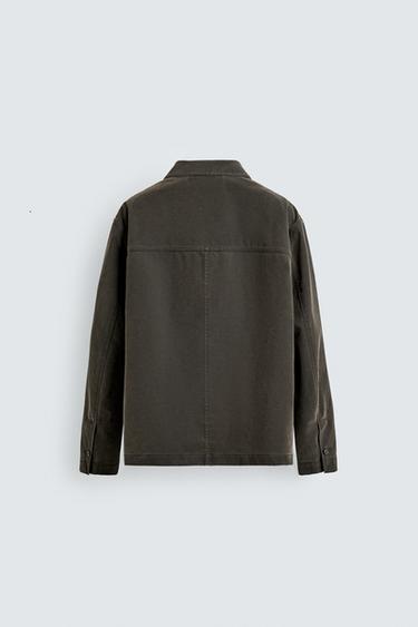 BLOUSON COUPE BOXY DÉLAVÉ - Marron de Zara - Image 7