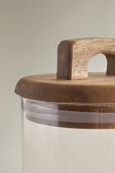 POT DE RANGEMENT BOROSILICATE BOIS - Beige clair de Zara - Image 4