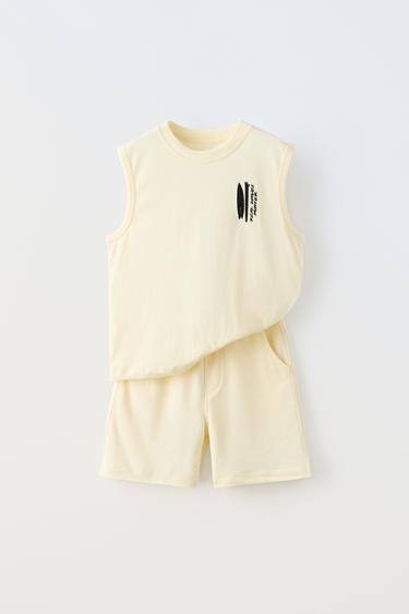 ТОП И ШОРТЫ С ВЫШИВКОЙ — СВЕТЛО-ЖЕЛТЫЙ от Zara — изображение 0