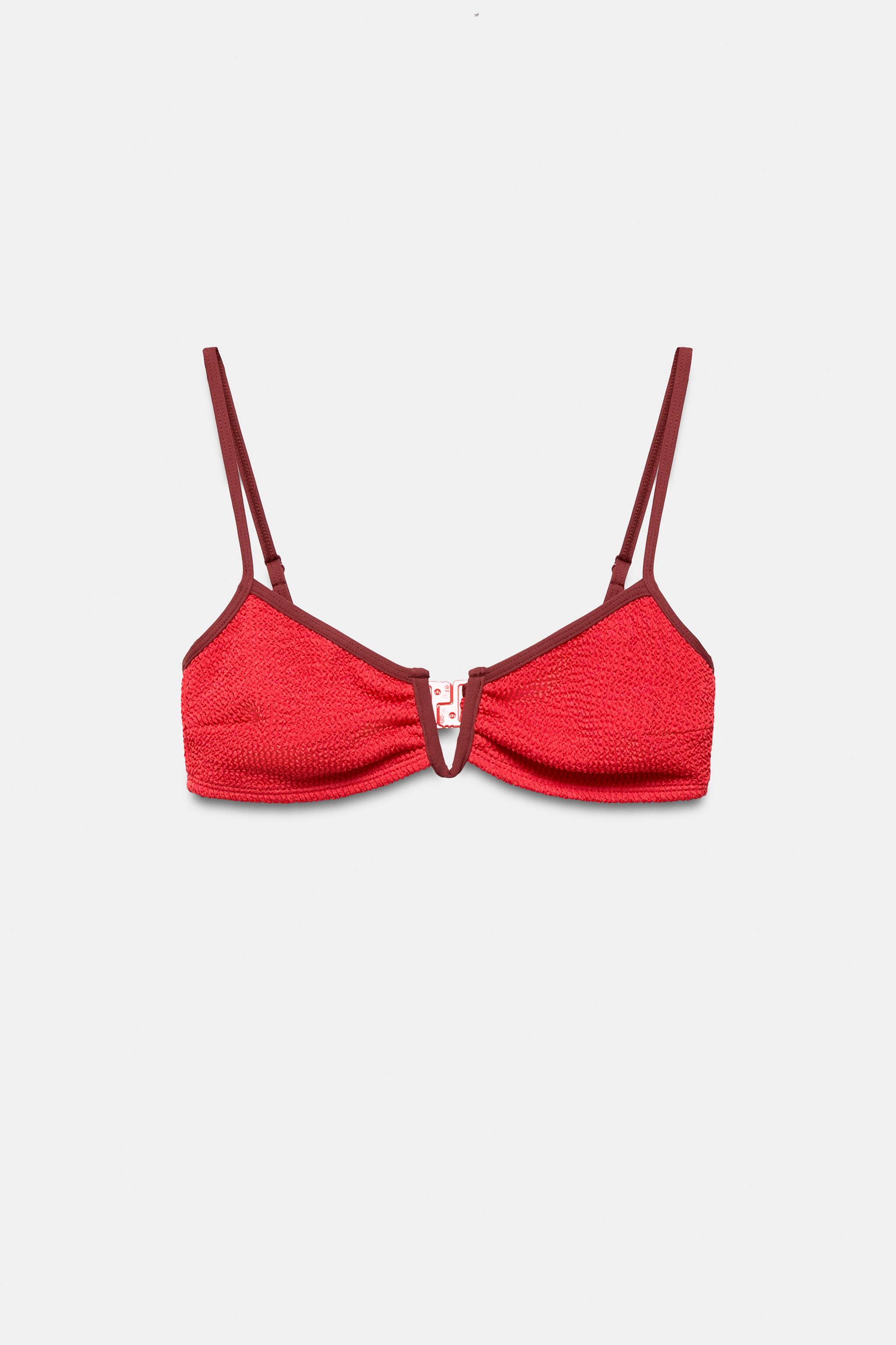 TOP BIKINI TEXTURÉ AVEC CONTRASTE