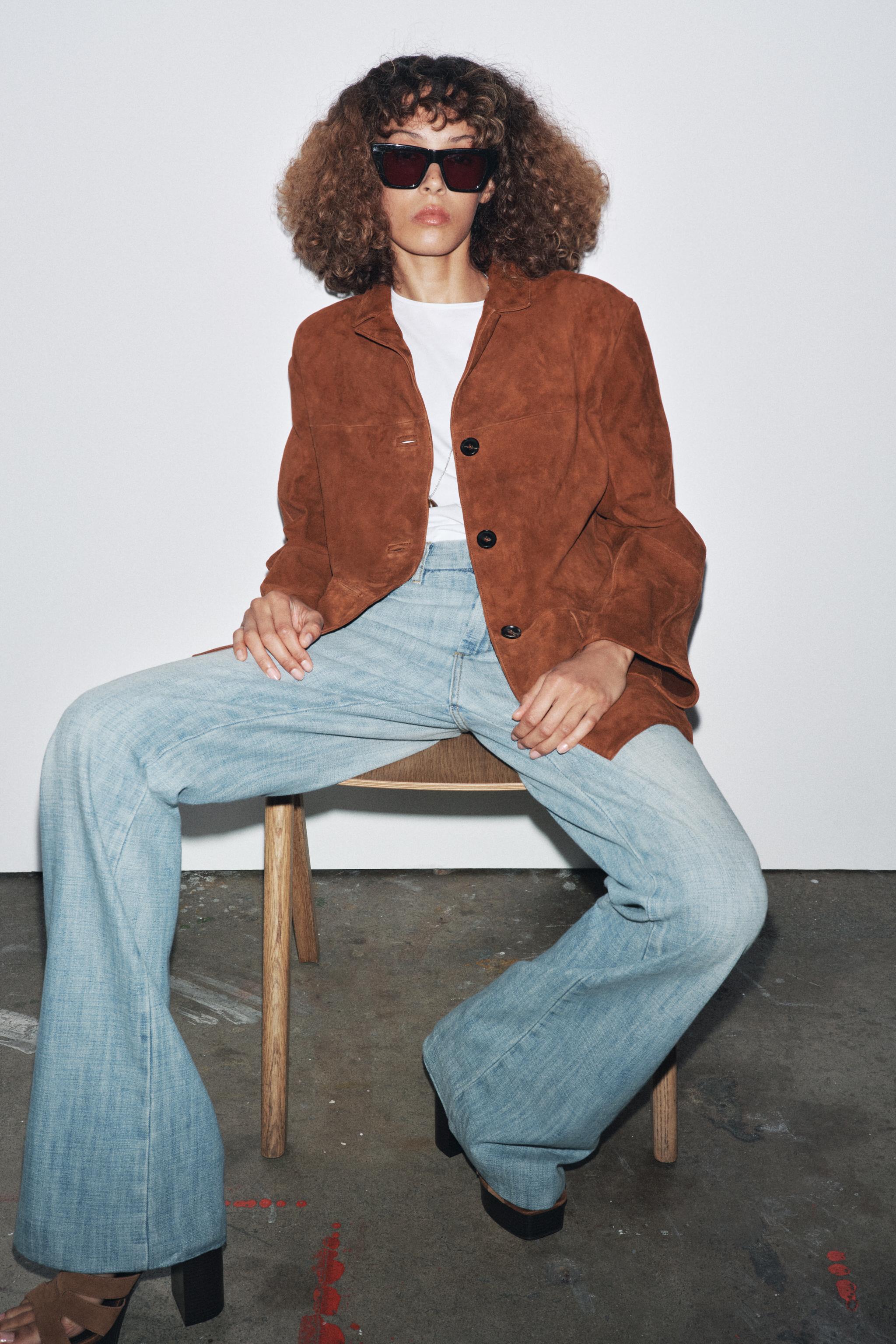BLAZER OVERSIZE CUIR DAIM ZW COLLECTION LIMITED EDITION