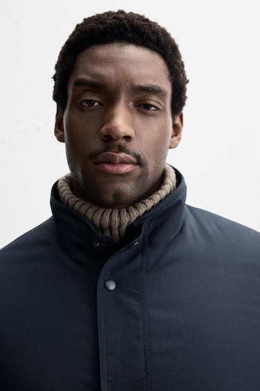 BLOUSON TECHNIQUE EN MATIÈRES VARIÉES - Bleu de Zara - Image 4