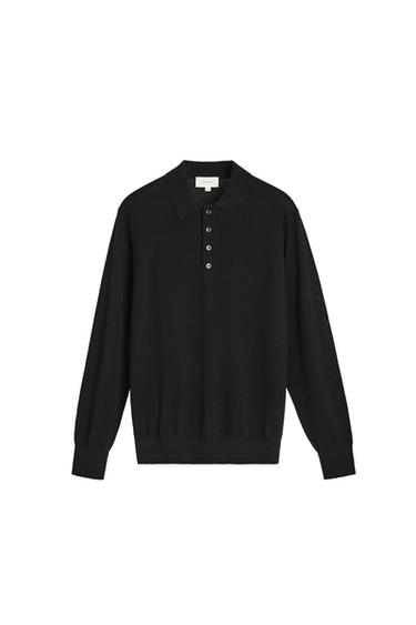 LIGHTWEIGHT WOOL AND CASHMERE KNIT POLO SHIRT - Black by Zara