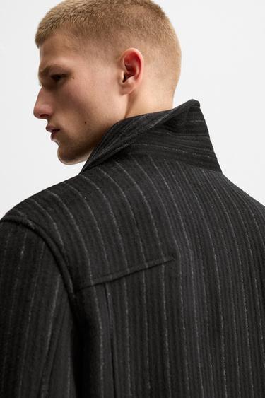 STRIPED WOOL JACKET - Black by Zara - Image 5