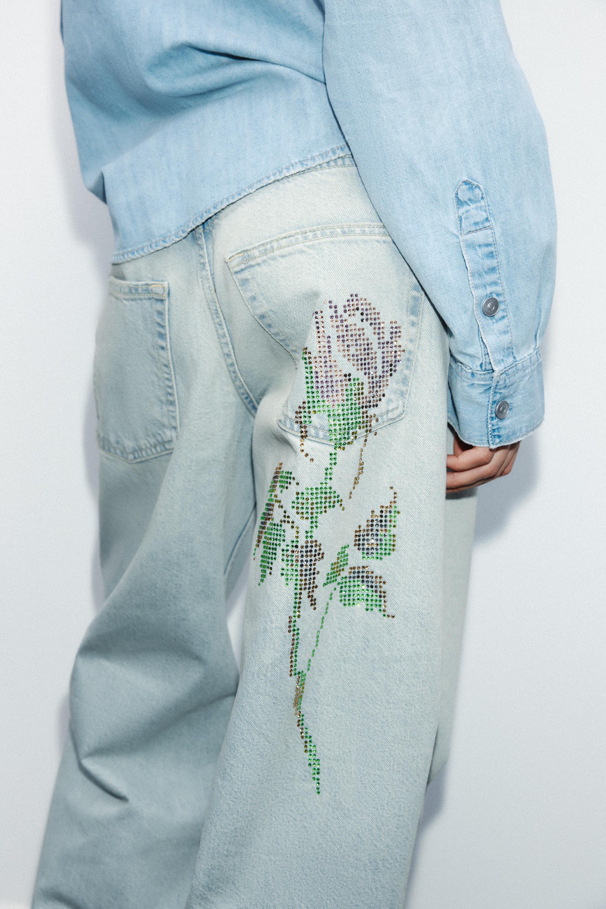 ZARA - TRF ミニバルーン ミッドライズジーンズ TRF ミニバルーン ミッドライズジーンズ - ライトブルー | ZARA