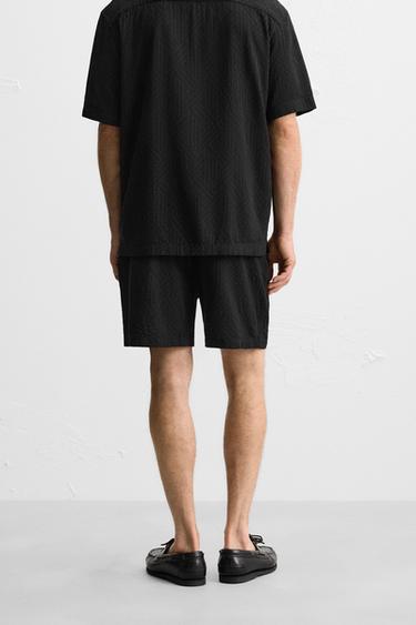 GEOMETRIC JACQUARD BERMUDA SHORTS - Black by Zara - Image 2