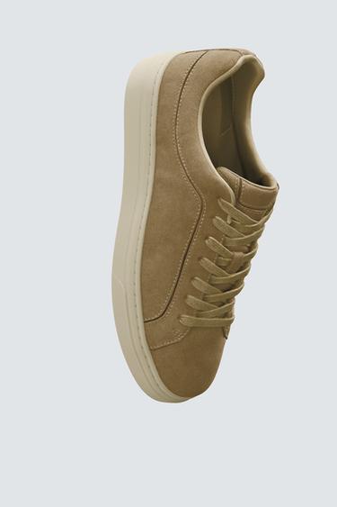 LEATHER TRAINERS - Beige by Zara - Image 3