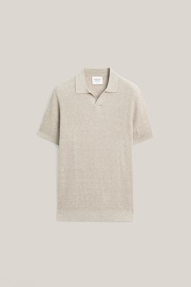 Zara Cable-knit polo sweater - LIMITED EDITION - Greenish