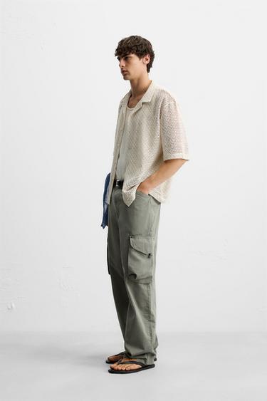 TEXTURED SHIRT WITH CUTWORK - Beige-pink by Zara - Image 3