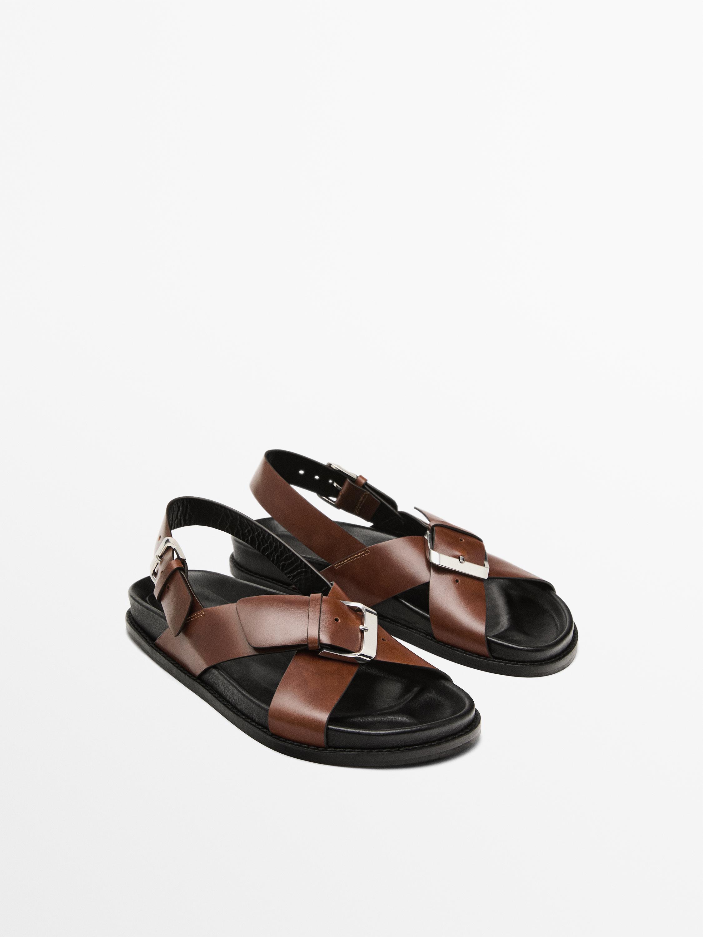 Sandales cuir croisées
