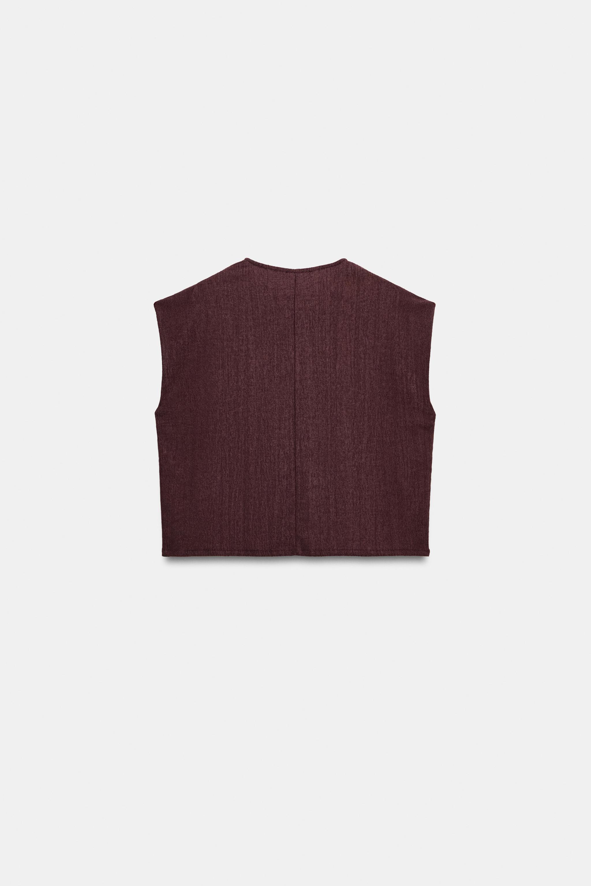 Женские топы Zara RUSTIC SLEEVELESS TOP — фото 5