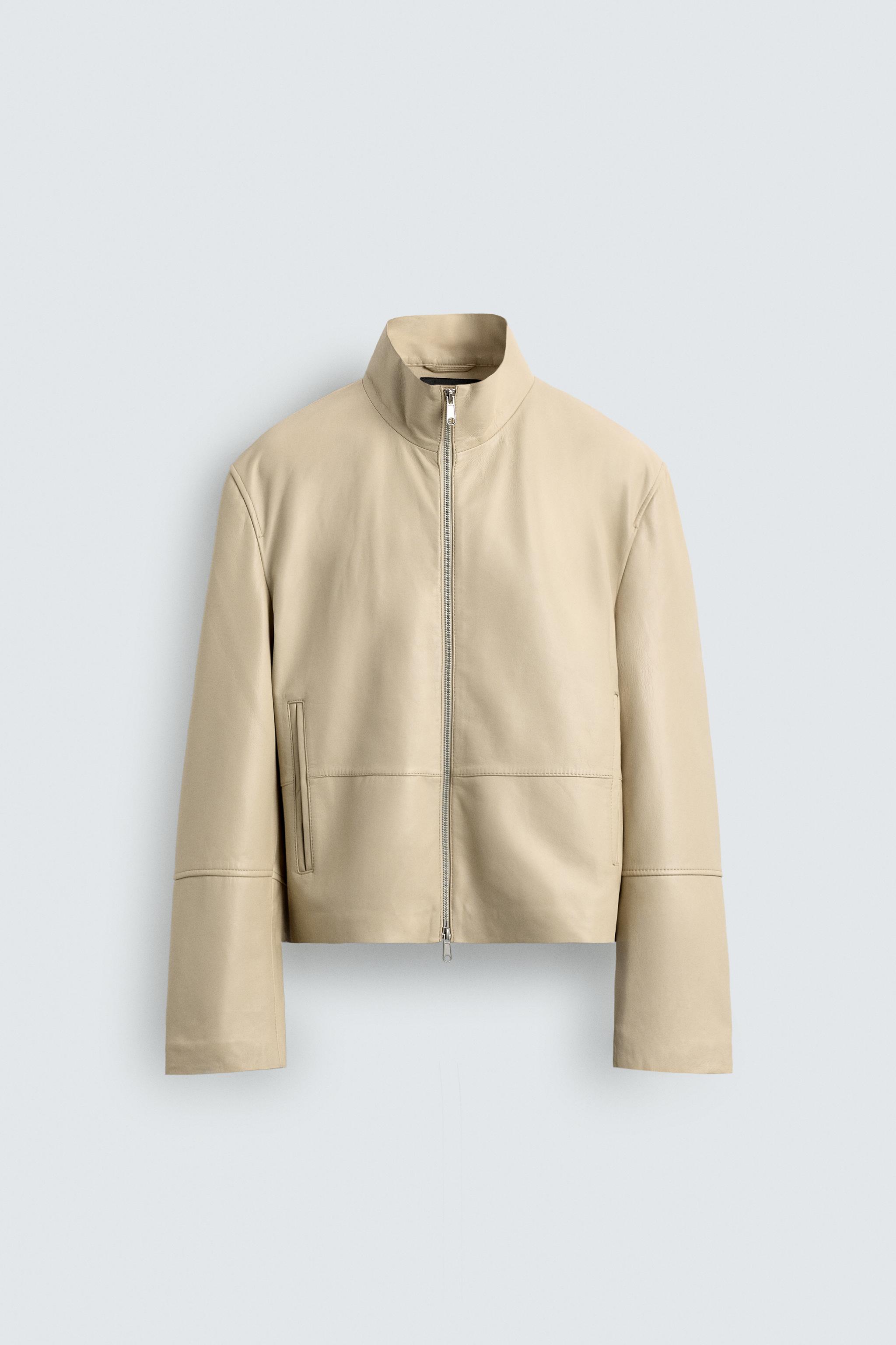 BLOUSON EN CUIR ZIPPÉ