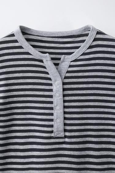 6-14 YEARS/ STRIPED PRINT PYJAMAS - Anthracite grey by Zara