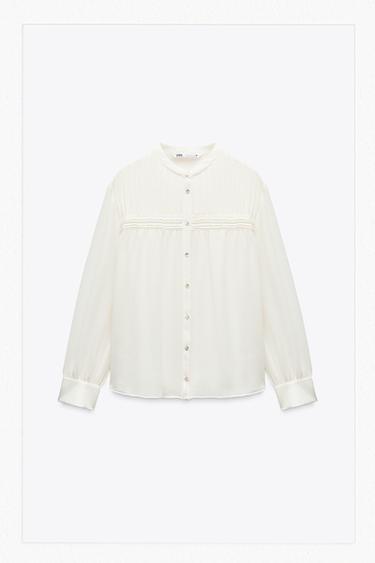CAMISA SEMITRANSPARENTE JARETAS - Crudo de Zara