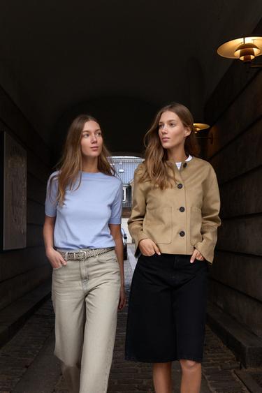 FAUX SUEDE JACKET - camel by Zara - Image 0