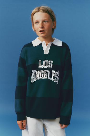 JERSEY POLO PUNTO VARSITY RAYAS - Raya verde de Zara