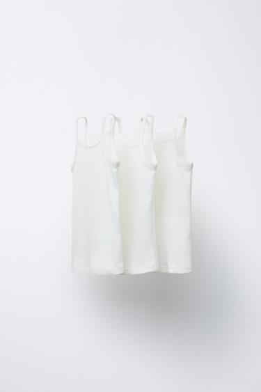 2-6 YEARS/ THREE-PACK OF RIBBED VEST TOPS - Oyster-white by Zara - Image 0