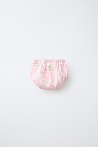 GINGHAM LABEL UNDERWEAR — White / Pink 2