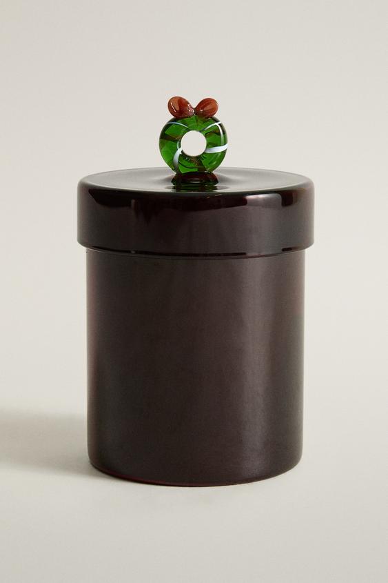 (220 G) GINGERBREAD BOROSILICATE SCENTED CANDLE - Red by Zara - Image 0