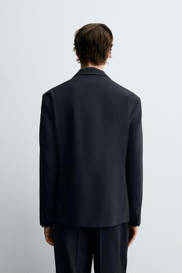 VESTE CROISÉE COSTUME RAYURES - Bleu marine foncé de Zara - Image 2