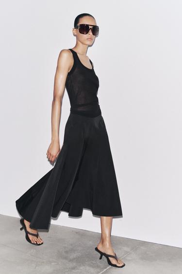 MIDI ROK MET KLOKMODEL ZW COLLECTION - Zwart van Zara - Afbeelding 0