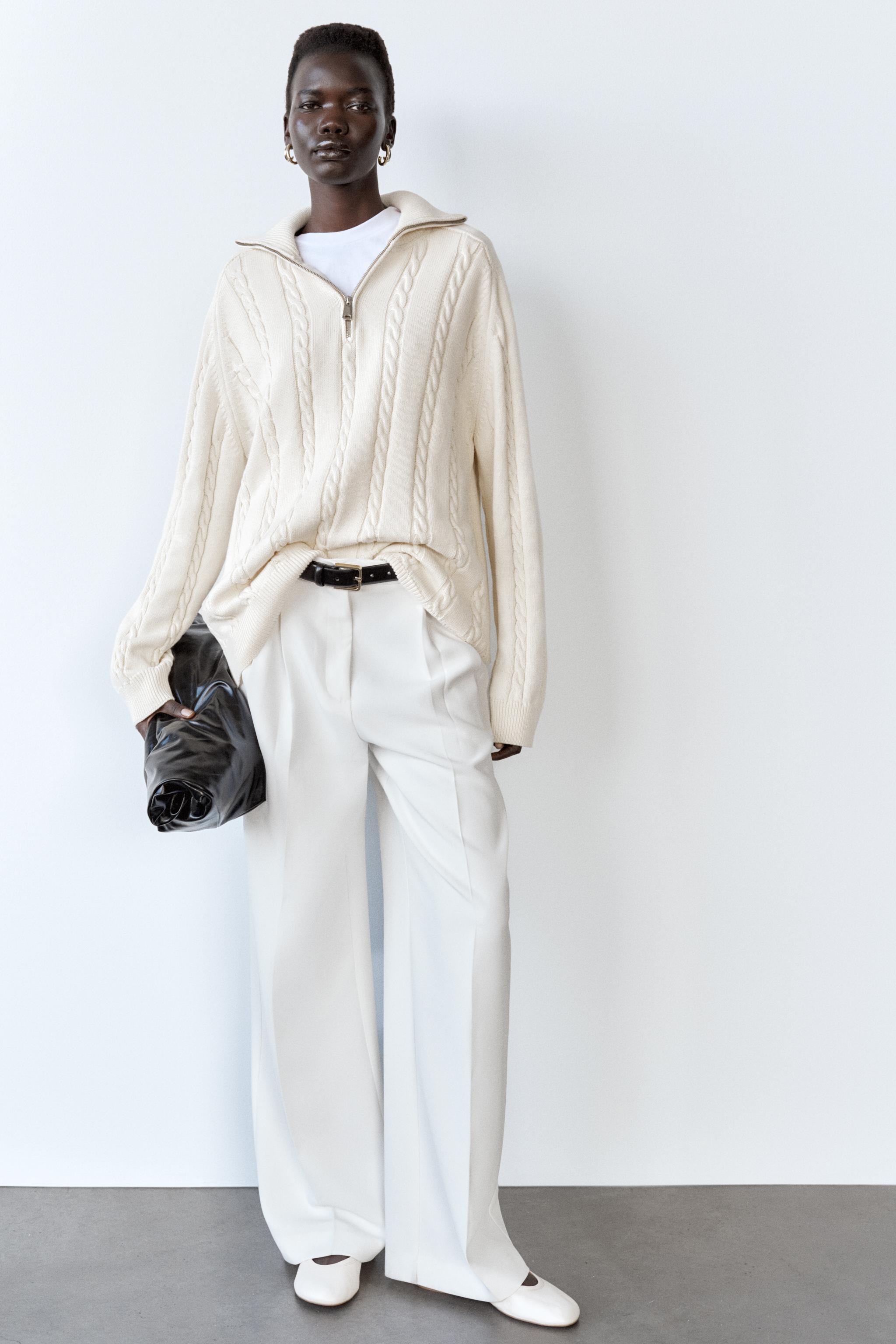 Pantalones Blancos Anchos Zara Pantalon Vaquero Flecos Zara Tiro