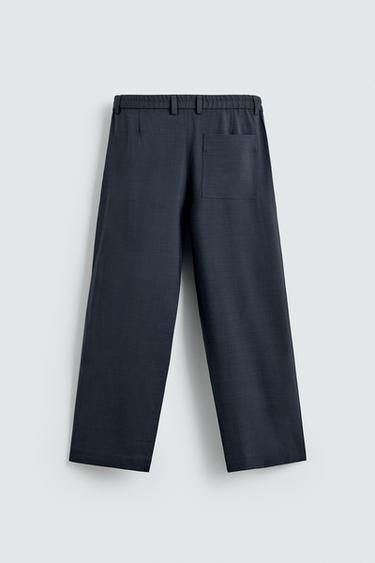 PANTALON FLUIDE COUPE DÉCONTRACTÉE - Bleu marine de Zara - Image 7