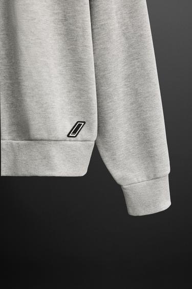 Quarter Zip Sweatshirt - Grey marl by Zara - Image 7