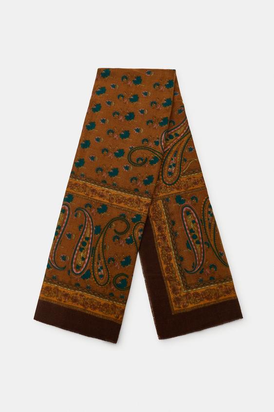 FOULARD IMPRIMÉ CACHEMIRE - Marron de Zara - Image 3