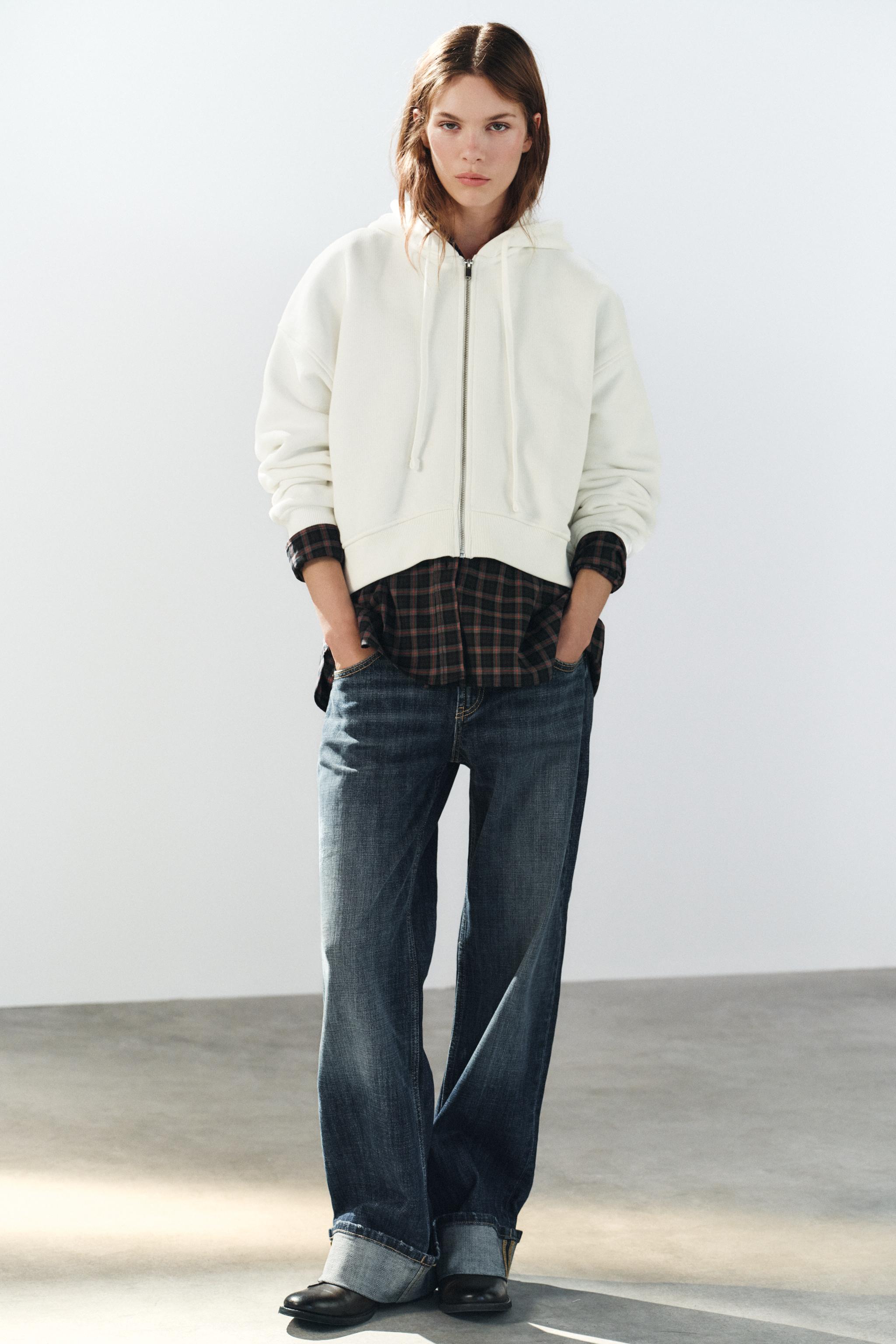 Zara FERMUARLI KAPÜŞONLU SWEATSHIRT