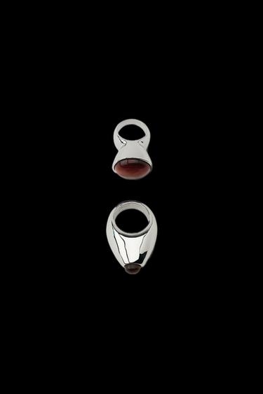 PACK OF 2 STONE RINGS - Silver by Zara