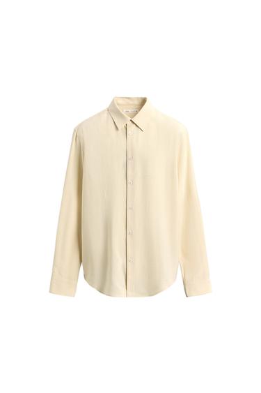 CAMISA FLUIDA CON VISCOSA - Beige vigoré de Zara