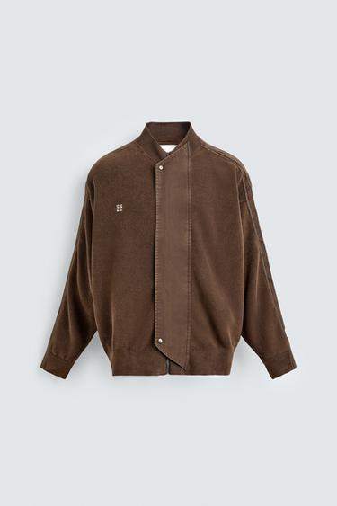 CHAQUETA PUNTO LAVADO BANDAS X SR_A - Marrón de Zara