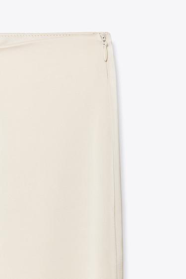 PANTALON SATINÉ TAILLE HAUTE - Gris / Beige de Zara - Image 5