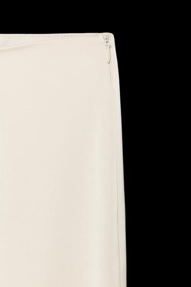 HOSE IN SATINOPTIK MIT HOHEM BUND - Grau / Beige von Zara