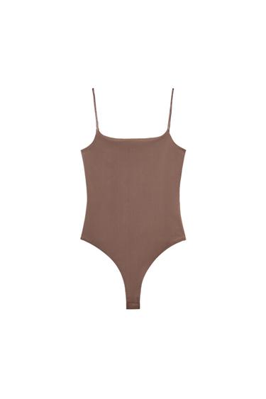 SLIM FIT STRAPPY BODYSUIT - Beige-pink by Zara