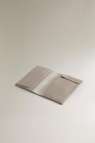LEATHER WALLET - Grey by Zara - Image 4