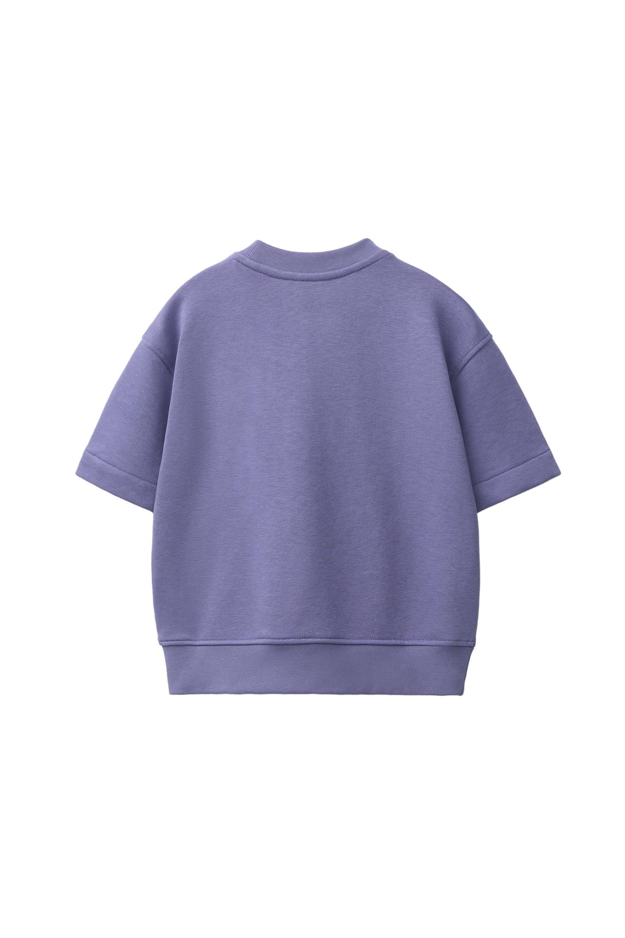 SHORT SLEEVE TEXT SWEATSHIRT — Mauve