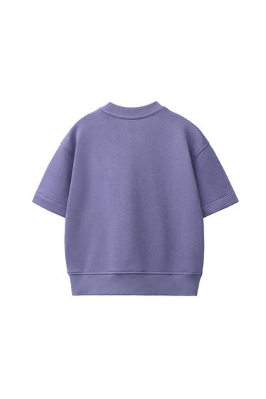 SHORT SLEEVE TEXT SWEATSHIRT — Mauve 2