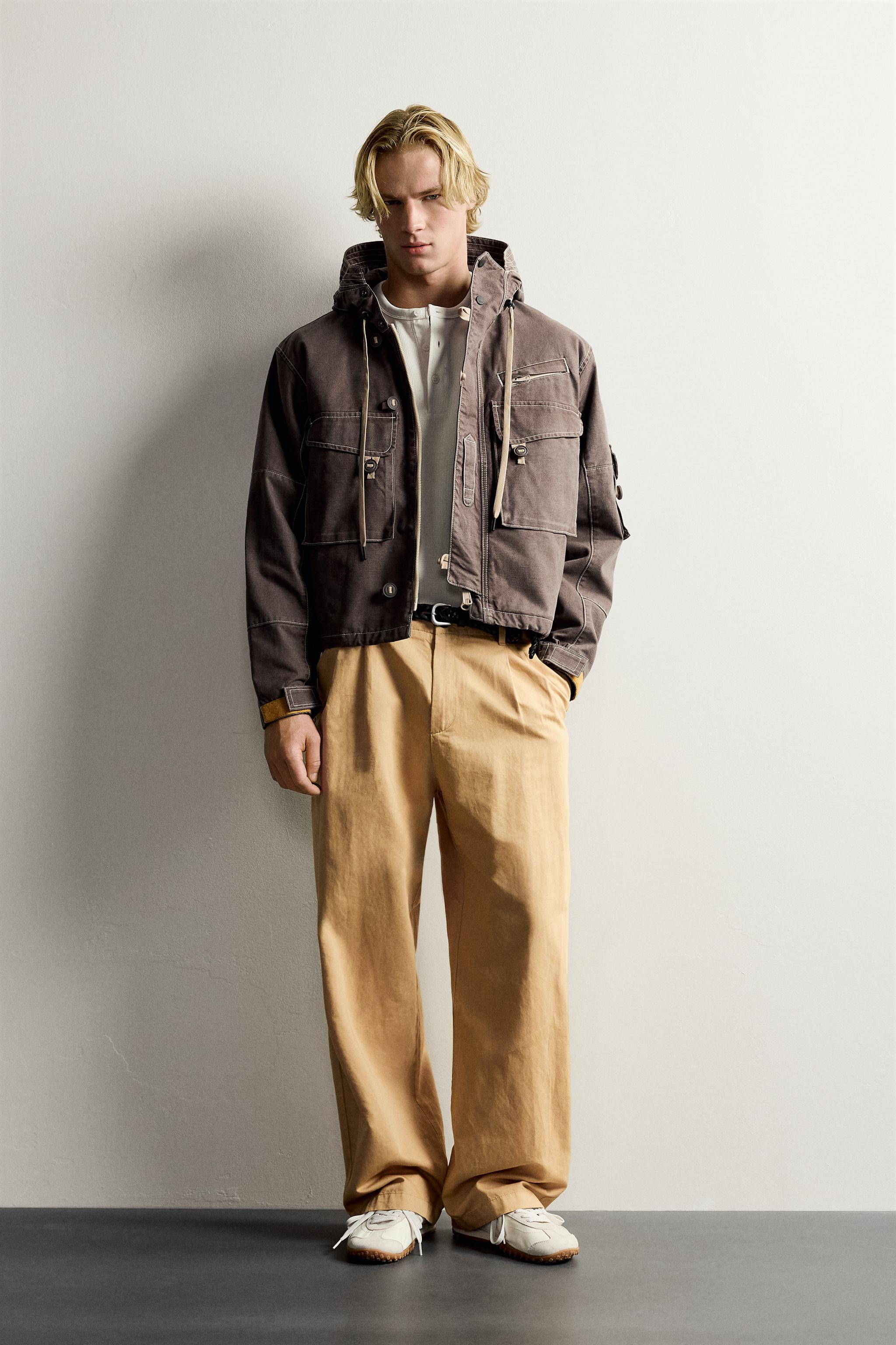CROPPED UTILITY POCKET JACKET - Brown / Taupe | ZARA United States