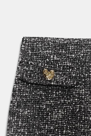 FLARE TEXTURED TROUSERS - Black / White by Zara - Image 7