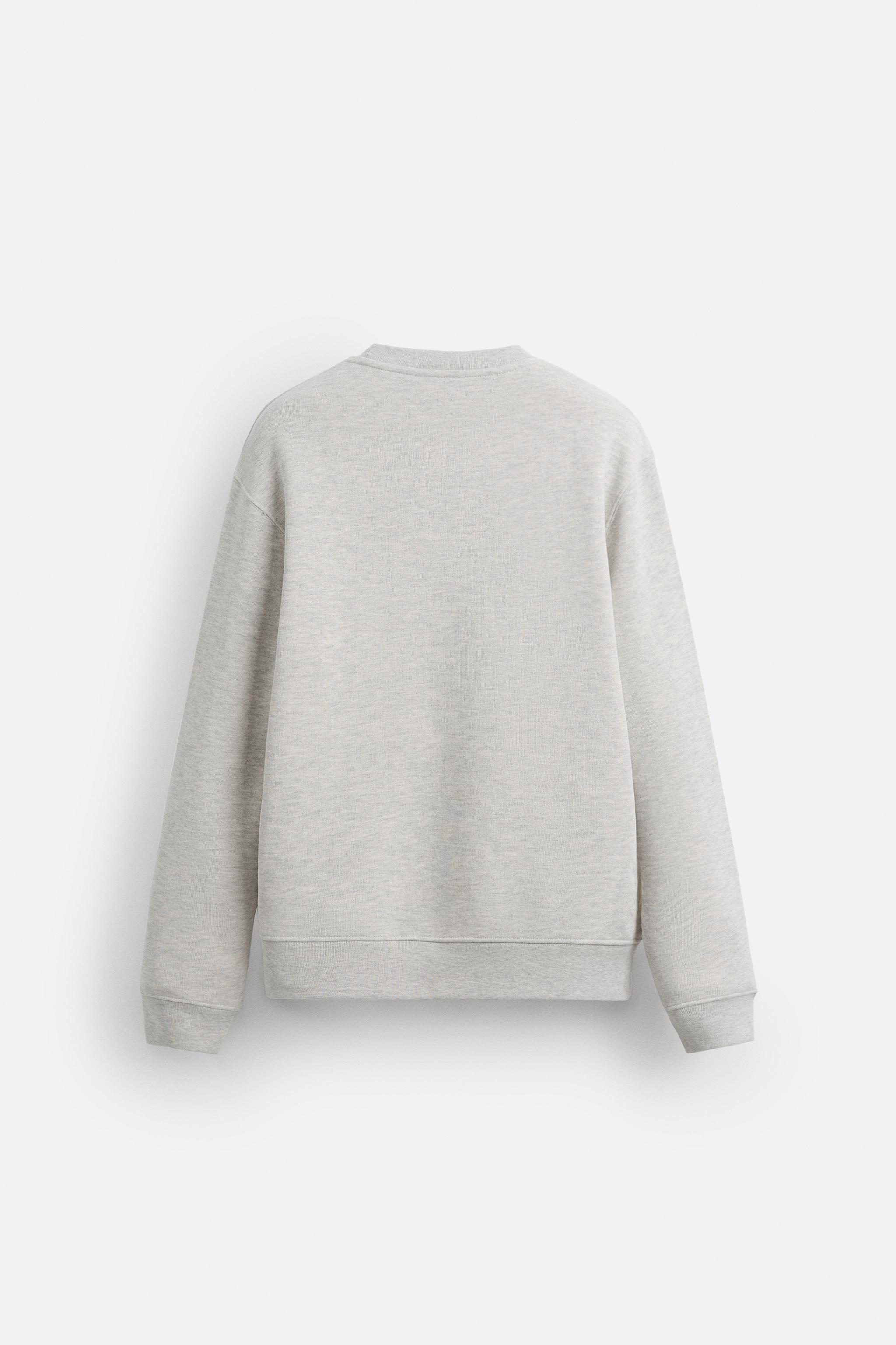 PRINTED TEXT SWEATSHIRT - Gray marl | ZARA United States PRINTED TEXT SWEATSHIRT - Gray marl | ZARA United States