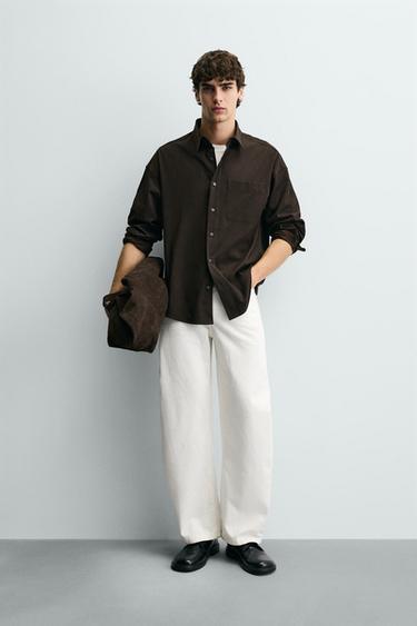 FLOWING RELAXED FIT SHIRT - Dark brown by Zara - Image 0