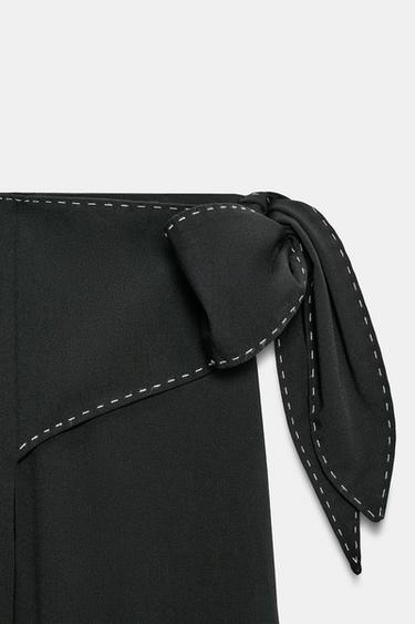 PANTALON NŒUD SURPIQÛRES - Noir de Zara - Image 8