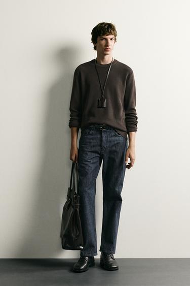 JERSEY REGULAR FIT ESTRUCTURA - Chocolate de Zara - Imagen 0